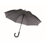 Windproof pongee umbrella with checked interior design, Ø58 black colour