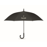 Windproof pongee umbrella with checked interior design, Ø58 black colour third main view