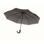 Foldable windproof umbrella with checked pongee design, Ø116 black colour