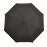 Foldable windproof umbrella with checked pongee design, Ø116 black colour