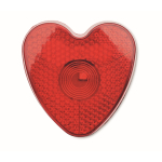 Red heart-shaped reflector with clip for attachment red colour second view