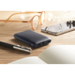 Rectangular power bank made from recycled ABS, 5,000 mAh navy-blue colour ambient view