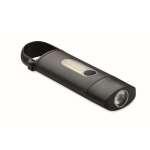 Pocket torch with 3 lighting modes and carabiner black colour