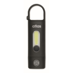 Pocket torch with 3 lighting modes and carabiner black colour main view