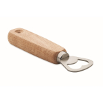 Rubberwood bottle opener with hanging hole wood colour