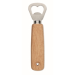 Rubberwood bottle opener with hanging hole wood colour third view