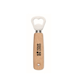 Rubberwood bottle opener with hanging hole wood colour view with print area