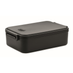 Large recycled PP lunchbox with airtight lid, 2.2L black colour