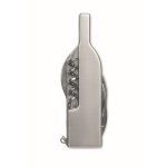 Pocket opener in the shape of a wine bottle with blades matt silver colour third view