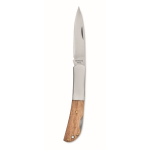 Folding knife with wooden handle and stainless steel blade wood colour