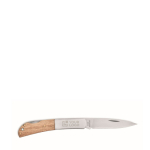 Folding knife with wooden handle and stainless steel blade wood colour view with print area