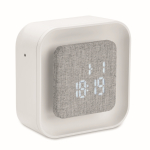 Square ABS alarm clock with adjustable ambient light white colour