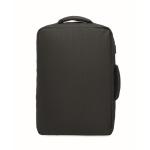 RPET backpack with marled effect and trolley support, 15” black colour