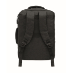 RPET backpack with marled effect and trolley support, 15” black colour