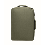 RPET backpack with marled effect and trolley support, 15” military green colour tenth view