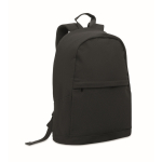 Laptop backpack in recycled materials with trolley strap, 15” black colour