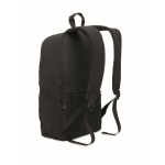 Laptop backpack in recycled materials with trolley strap, 15” black colour second view