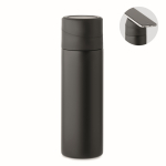 Stainless steel bottle with non-slip phone holder lid, 420ml black colour