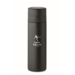 Stainless steel bottle with non-slip phone holder lid, 420ml black colour second main view