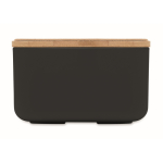 Lunchbox made from corn with bamboo lid and elastic closure, 1L black colour seventh view