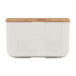 Lunchbox made from corn with bamboo lid and elastic closure, 1L white colour seventh view