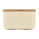 Lunchbox made from corn with bamboo lid and elastic closure, 1L beige colour third view