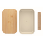 Lunchbox made from corn with bamboo lid and elastic closure, 1L beige colour seventh view