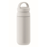 Small leak-proof stainless steel thermal bottle with handle, 320ml white colour