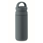 Small leak-proof stainless steel thermal bottle with handle, 320ml matt black colour