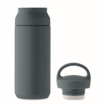 Small leak-proof stainless steel thermal bottle with handle, 320ml matt black colour eighth view