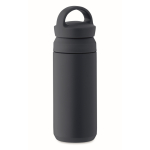 Small leak-proof stainless steel thermal bottle with handle, 320ml navy-blue colour