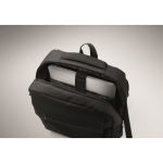 RPET backpack with laptop and tablet compartments, 10” and 15” black colour fourth photographic view