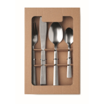 Stainless steel cutlery set for 4, 16 pieces matt silver colour