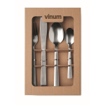 Stainless steel cutlery set for 4, 16 pieces matt silver colour main view