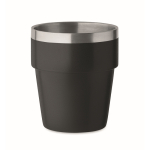 Stackable cup made of recycled stainless steel, 250ml black colour