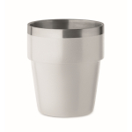 Stackable cup made of recycled stainless steel, 250ml white colour