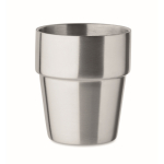 Stackable cup made of recycled stainless steel, 250ml matt silver colour