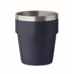 Stackable cup made of recycled stainless steel, 250ml navy-blue colour