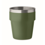 Stackable cup made of recycled stainless steel, 250ml dark green colour