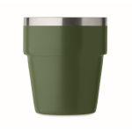 Stackable cup made of recycled stainless steel, 250ml dark green colour second view