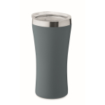 Recycled stainless steel thermal cup with clear lid, 160ml matt black colour