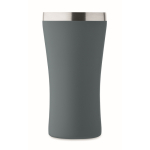 Recycled stainless steel thermal cup with clear lid, 160ml matt black colour sixth view