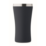 Recycled stainless steel thermal cup with clear lid, 160ml navy-blue colour sixth view