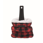 Ice scraper with sherpa-lined glove cover red colour fifth view