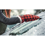 Ice scraper with sherpa-lined glove cover red colour ambient view