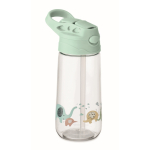 Children's Tritan bottle with straw and leak-proof lid, 450ml mint green colour