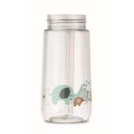 Children's Tritan bottle with straw and leak-proof lid, 450ml mint green colour