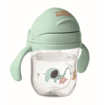 Tritan baby cup with straw and dual handles, 250ml mint green colour second main view