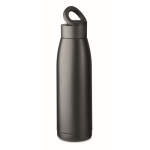 Recycled stainless steel bottle with temperature change feature, 400ml black colour second view