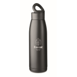 Recycled stainless steel bottle with temperature change feature, 400ml black colour second main view